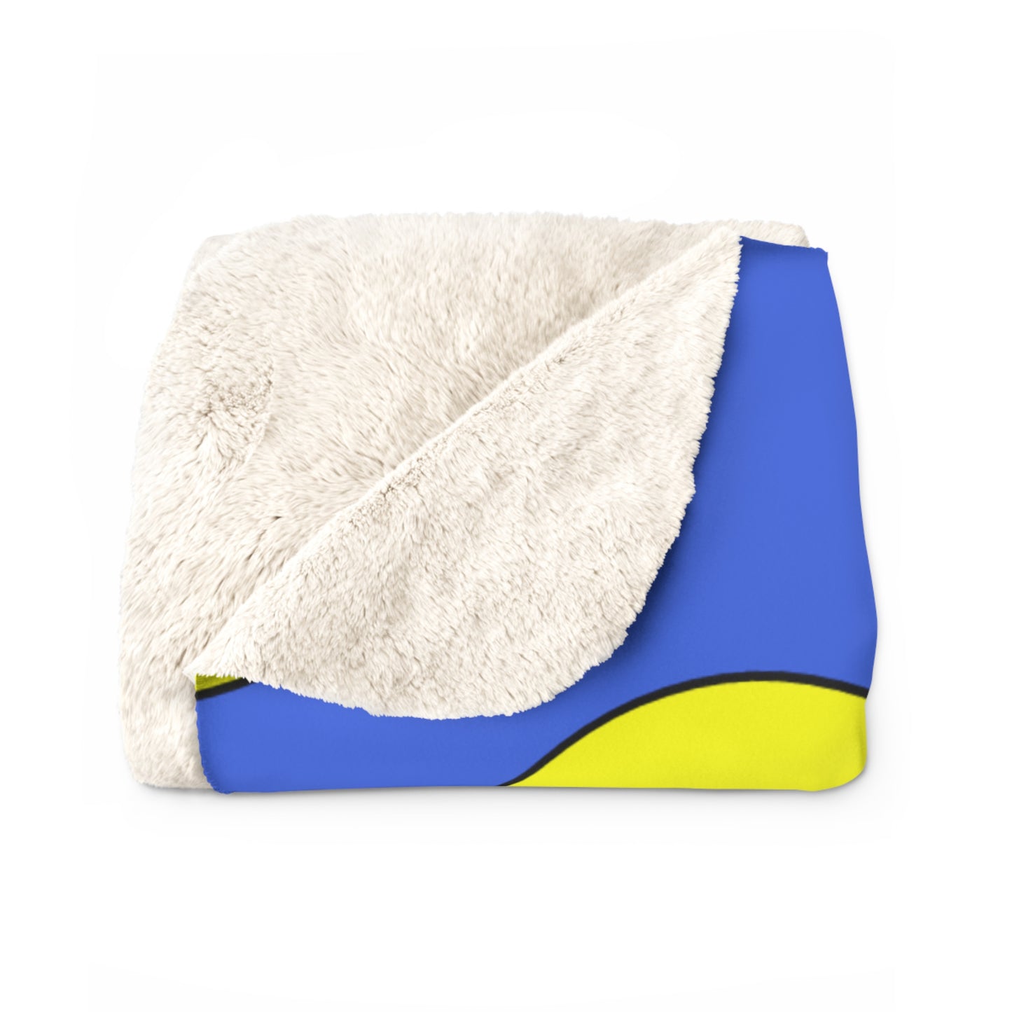 Royal Blue, Yellow Retro Polka Dots Blanket Throw
