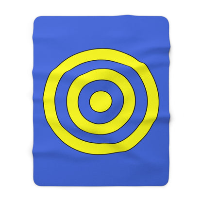 Royal Blue, Yellow Retro Target Blanket Throw