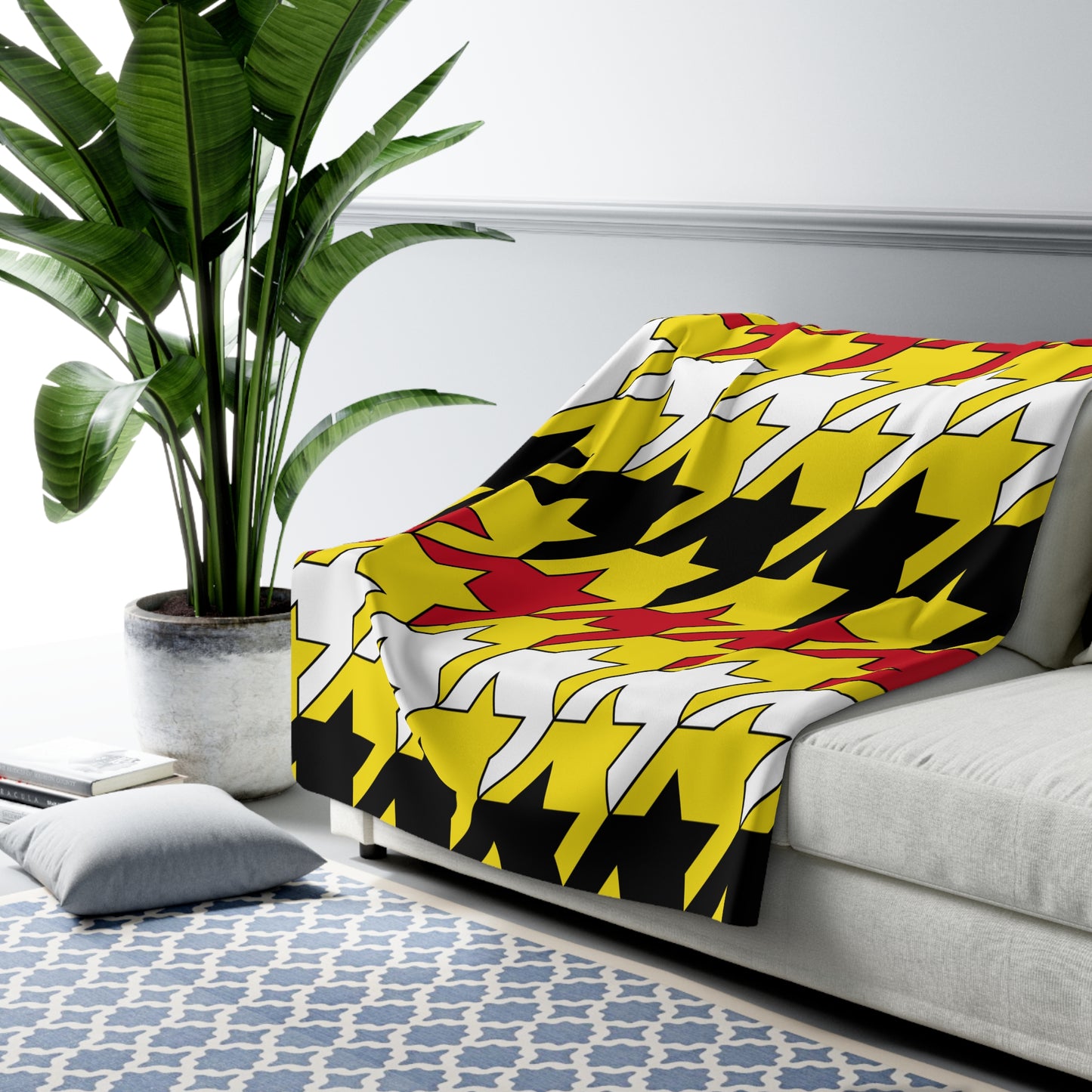 Brunei Darussalam Retro Houndstooth Blanket Throw