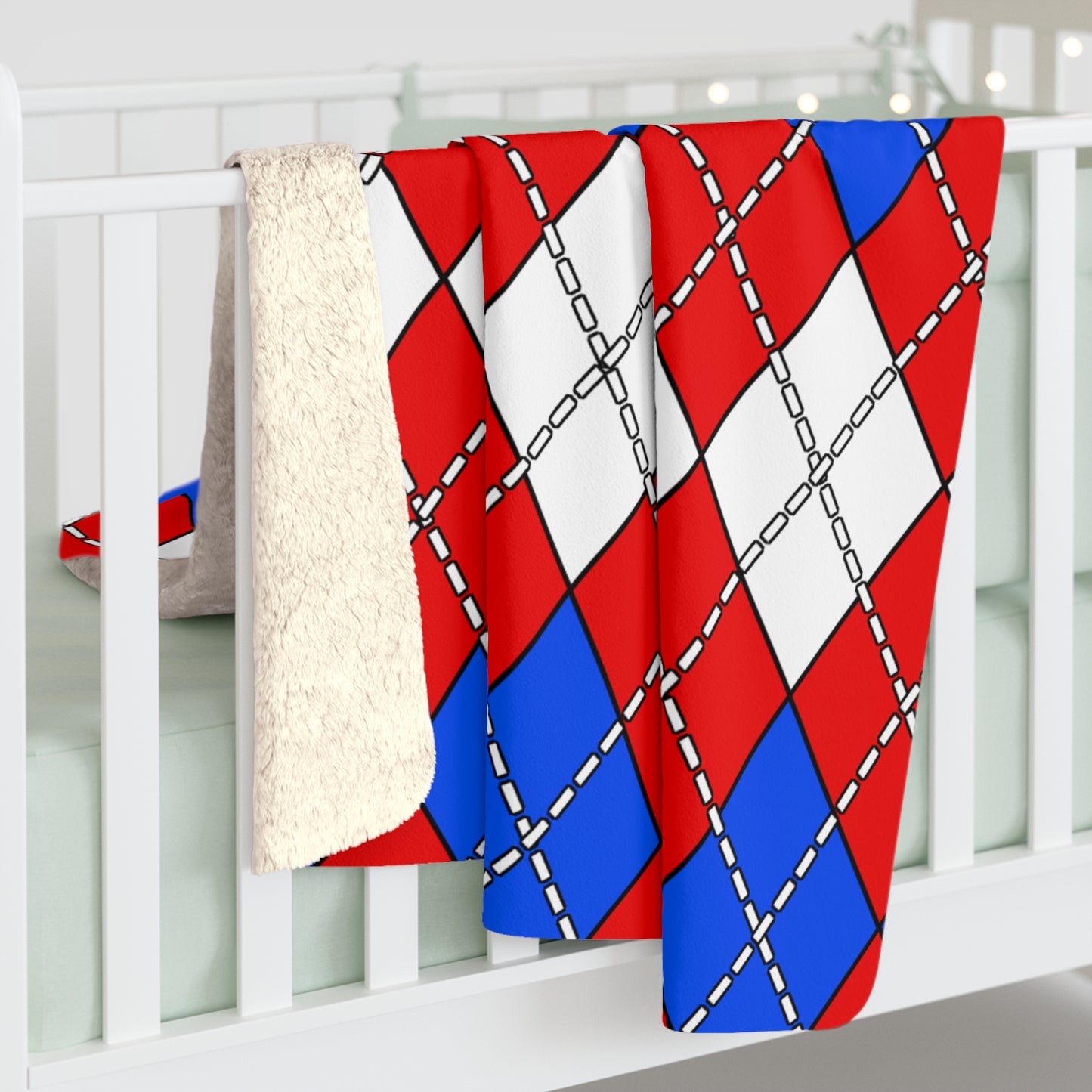 Puerto Rico Retro Argyle Blanket Throw