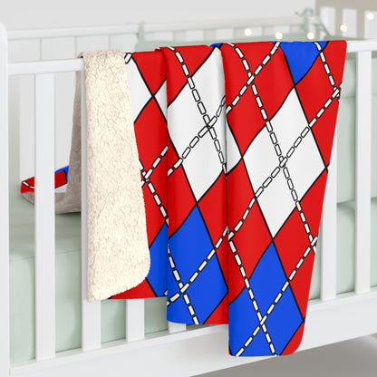 Puerto Rico Retro Argyle Blanket Throw