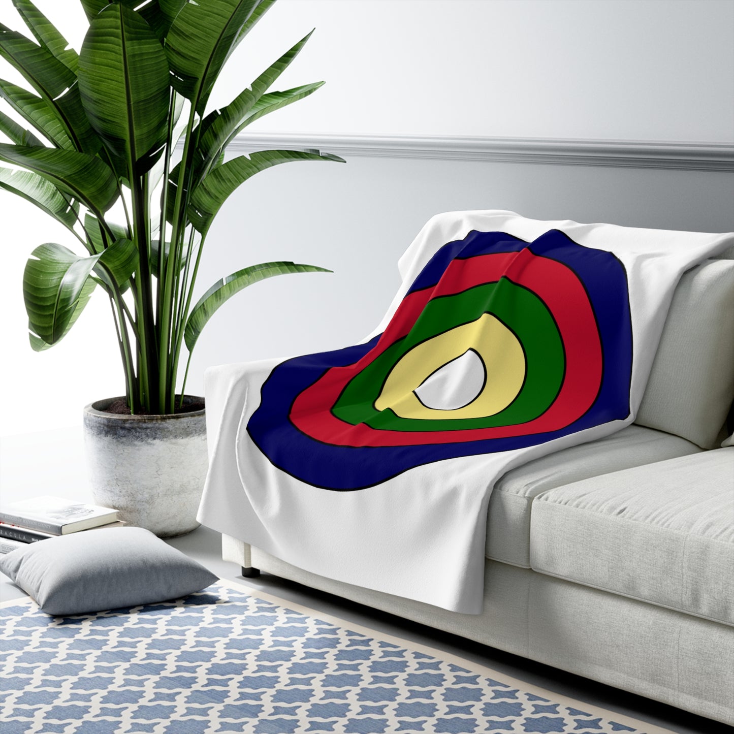 British Indian Ocean Territory Retro Target Blanket Throw