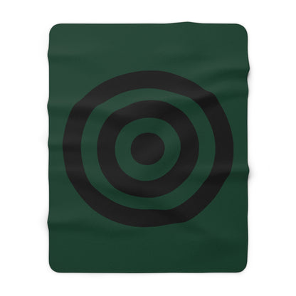 Dark Green, Black Retro Target Blanket Throw