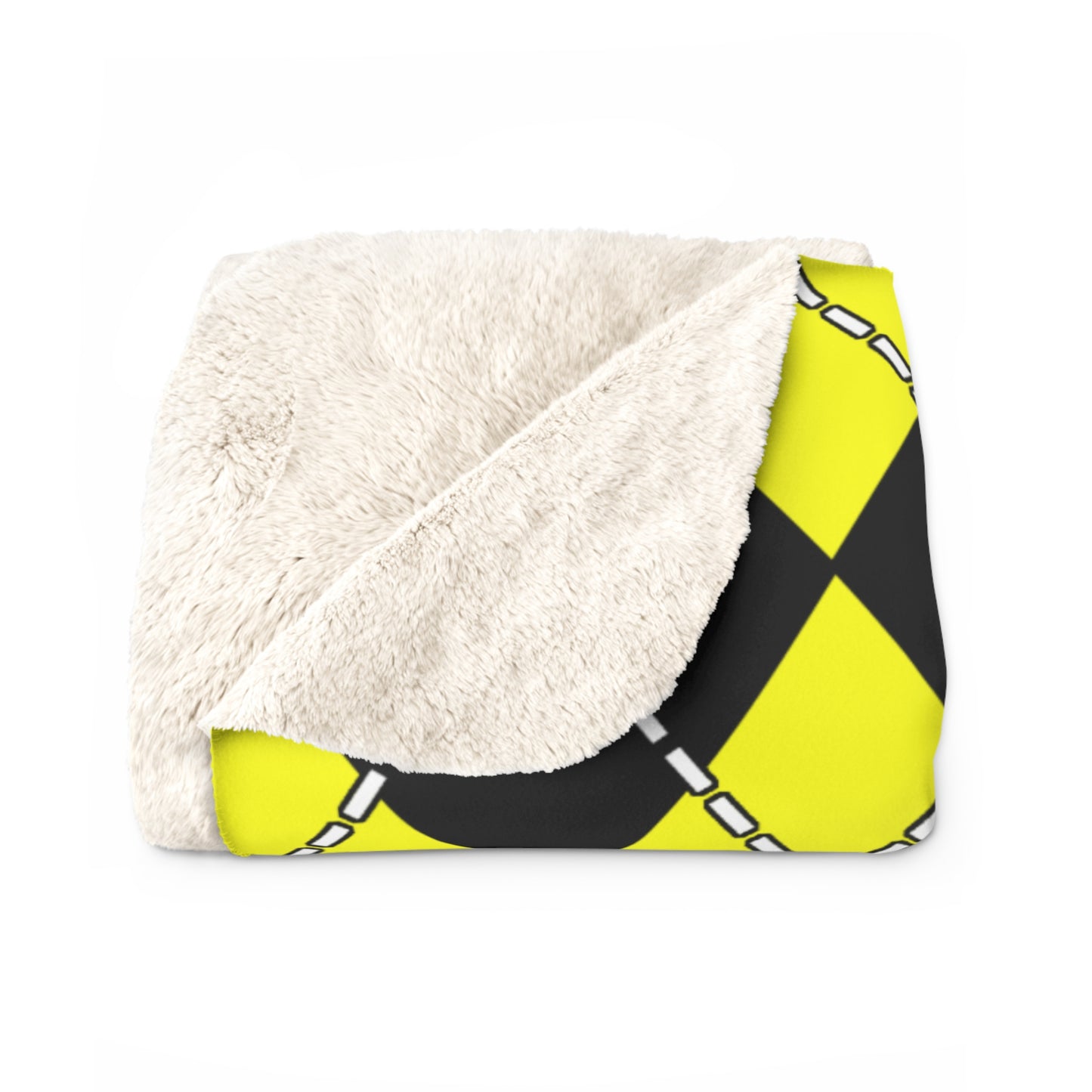 Yellow, Black Retro Argyle Blanket Throw