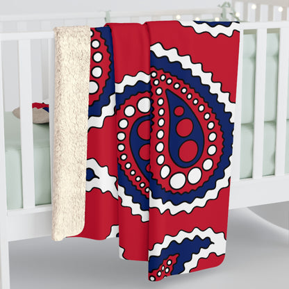 Saint Helena, Ascension And Tristan Da Cunha Retro Paisley Blanket Throw