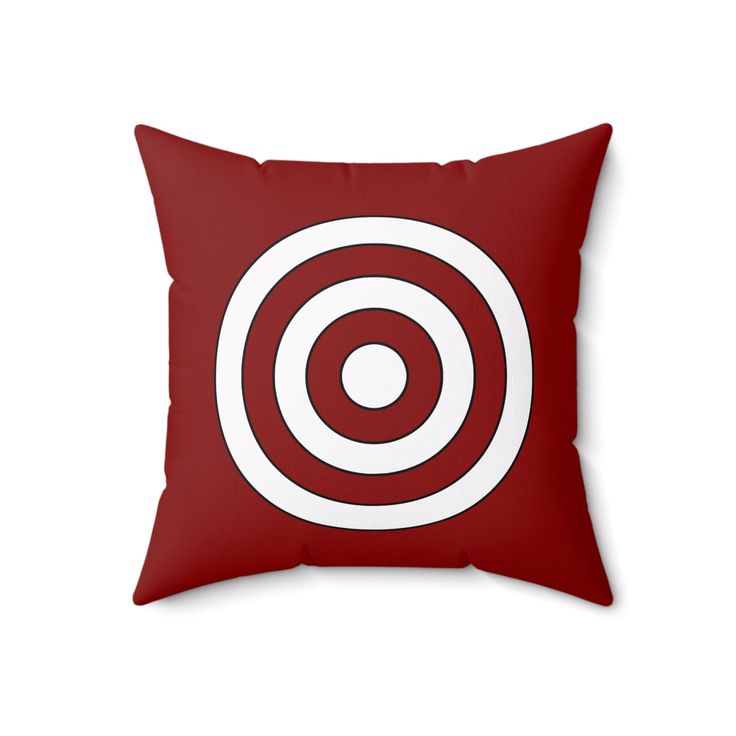 Dark Red, White Retro Target Cushion Pillow