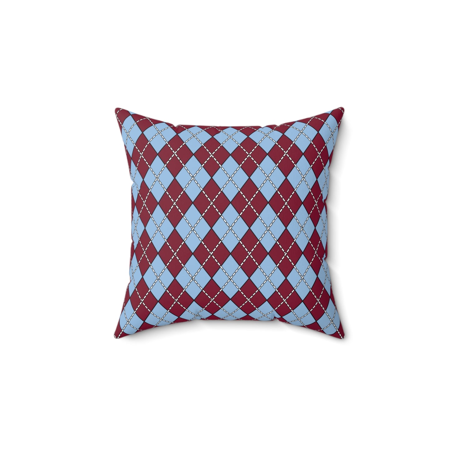 Claret, Blue Retro Argyle Cushion Pillow