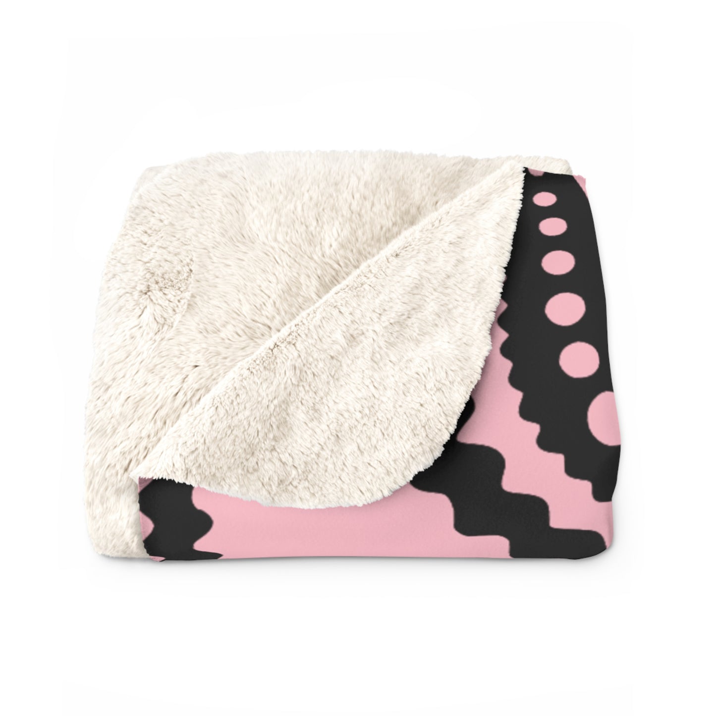 Pink, Black Retro Paisley Blanket Throw