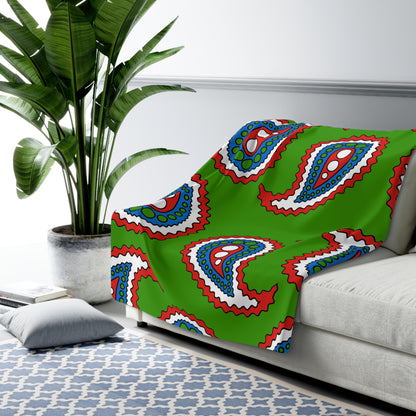 Equatorial Guinea Retro Paisley Blanket Throw