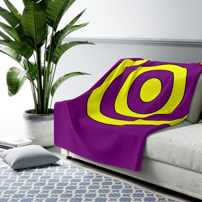 Purple, Yellow Retro Target Blanket Throw