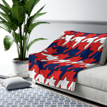 Svalbard And Jan Mayen Retro Houndstooth Blanket Throw