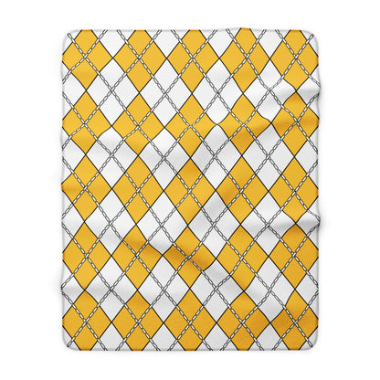 United States Virgin Islands Retro Argyle Blanket Throw
