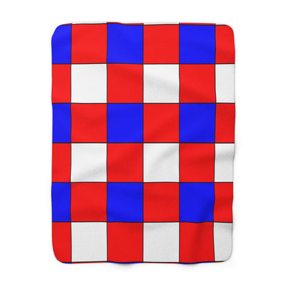 Red, White, Blue Retro Check Blanket Throw