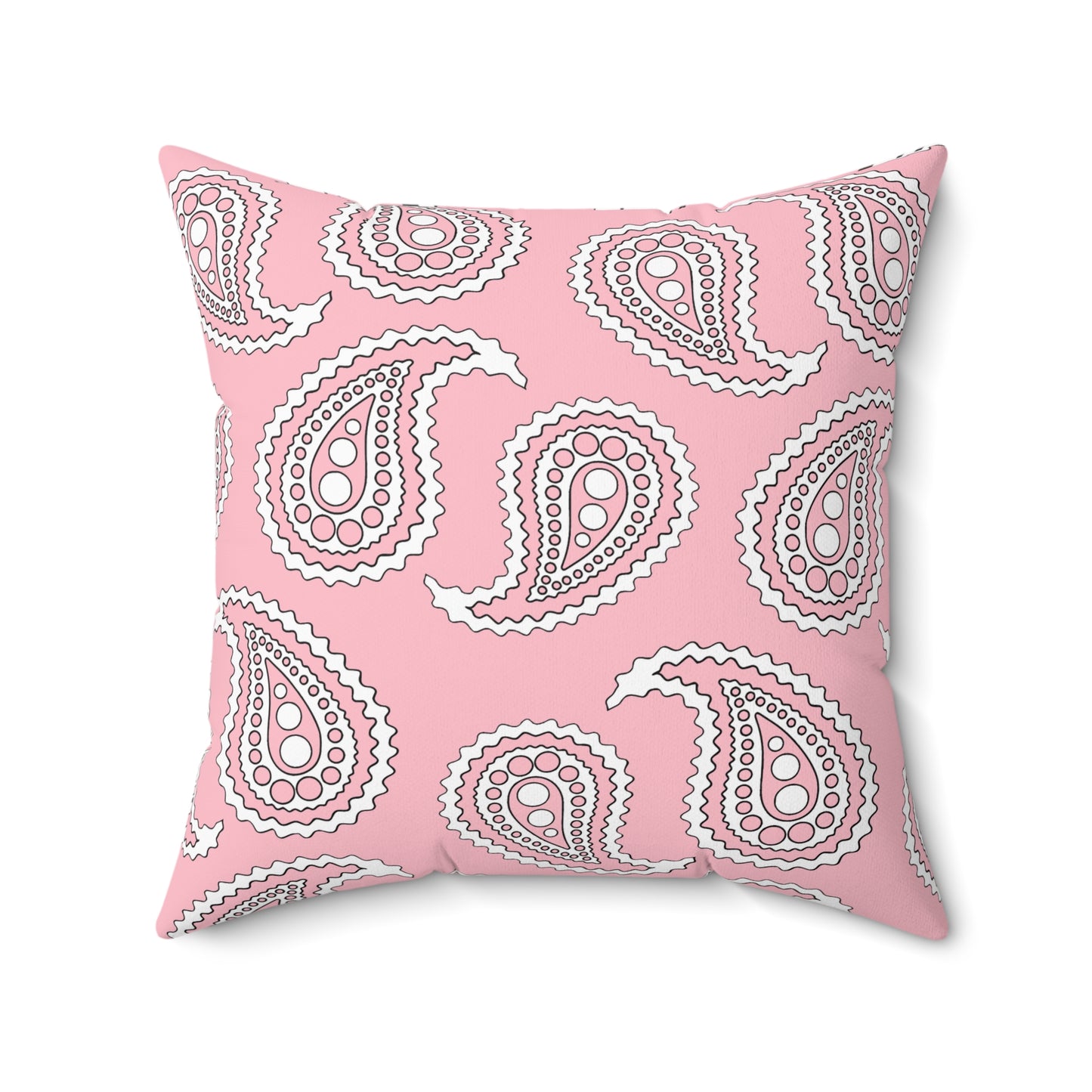 Pink, White Retro Paisley Cushion Pillow