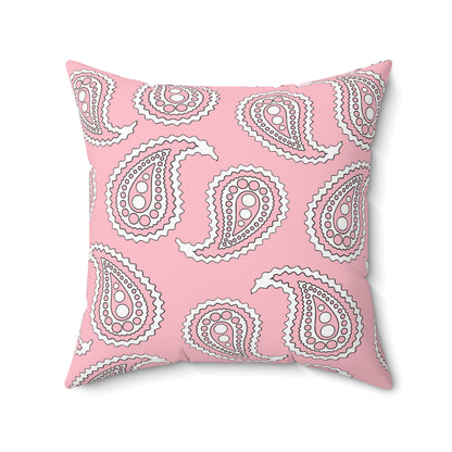 Pink, White Retro Paisley Cushion Pillow