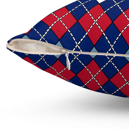 Falkland Islands Retro Argyle Cushion Pillow