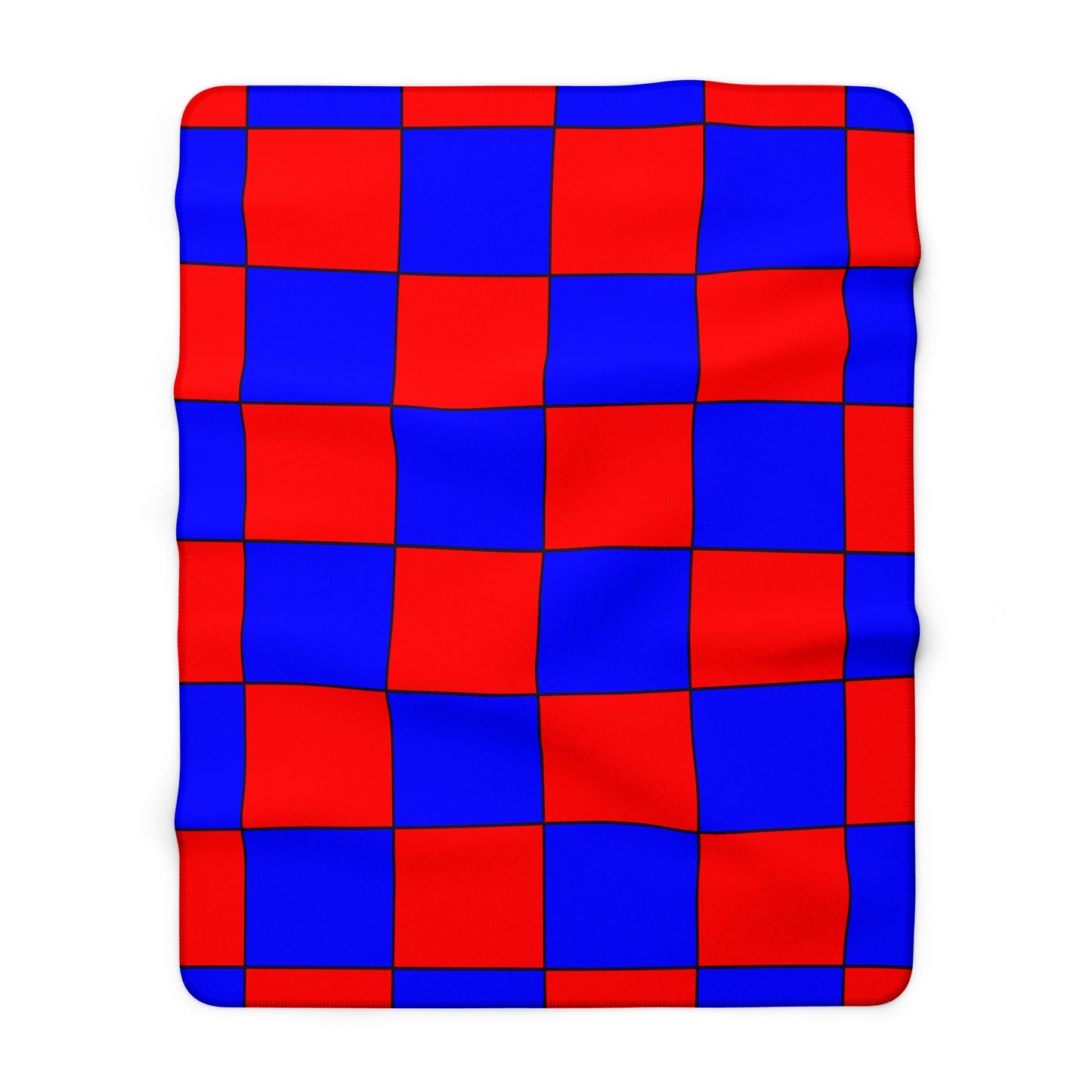 Red, Blue Retro Check Blanket Throw