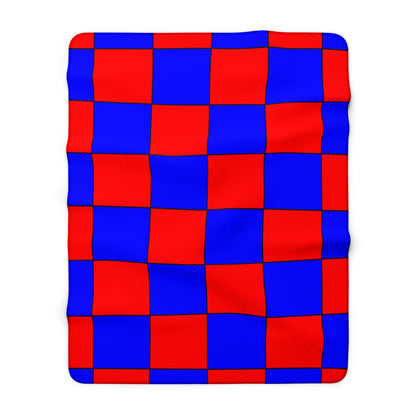 Red, Blue Retro Check Blanket Throw