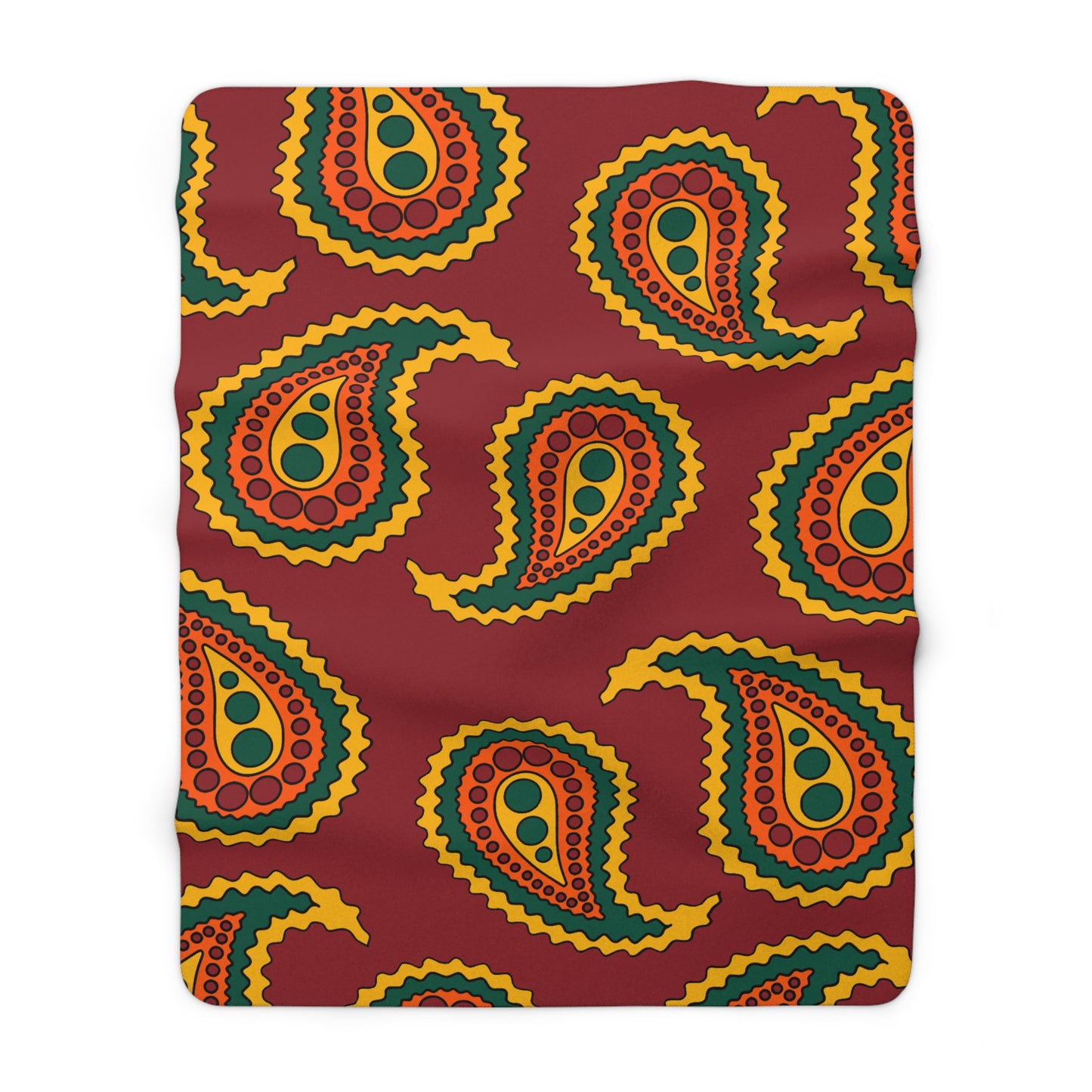 Sri Lanka Retro Paisley Blanket Throw