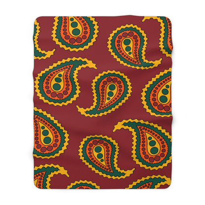 Sri Lanka Retro Paisley Blanket Throw