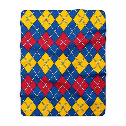 Aland Islands Retro Argyle Blanket Throw