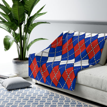 Russia Retro Argyle Blanket Throw