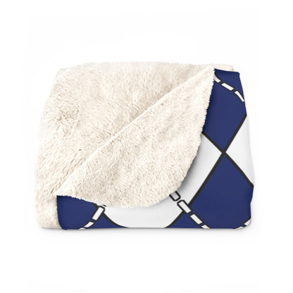 Falkland Islands Retro Argyle Blanket Throw