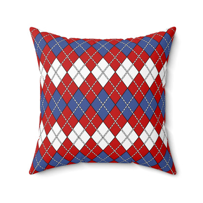 Democratic Peoples Republic Of Korea Retro Argyle Cushion Pillow