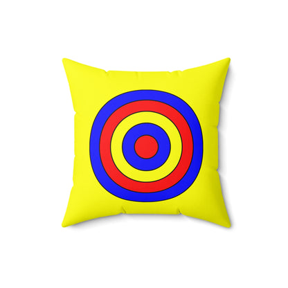 Yellow, Blue, Red Retro Target Cushion Pillow