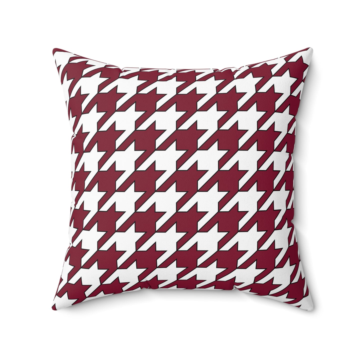 Claret, White Retro Houndstooth Cushion Pillow