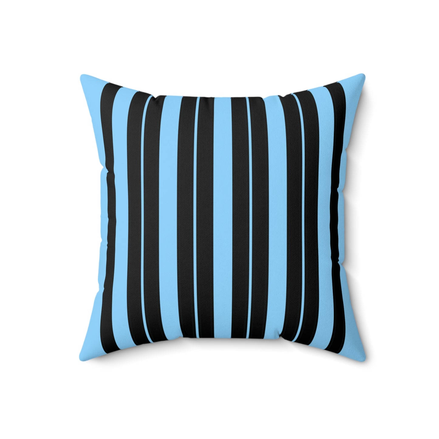 Light Blue, Black Retro Stripes Cushion Pillow