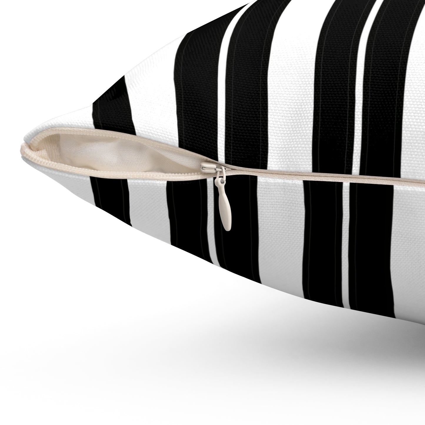 White, Black Retro Stripes Cushion Pillow