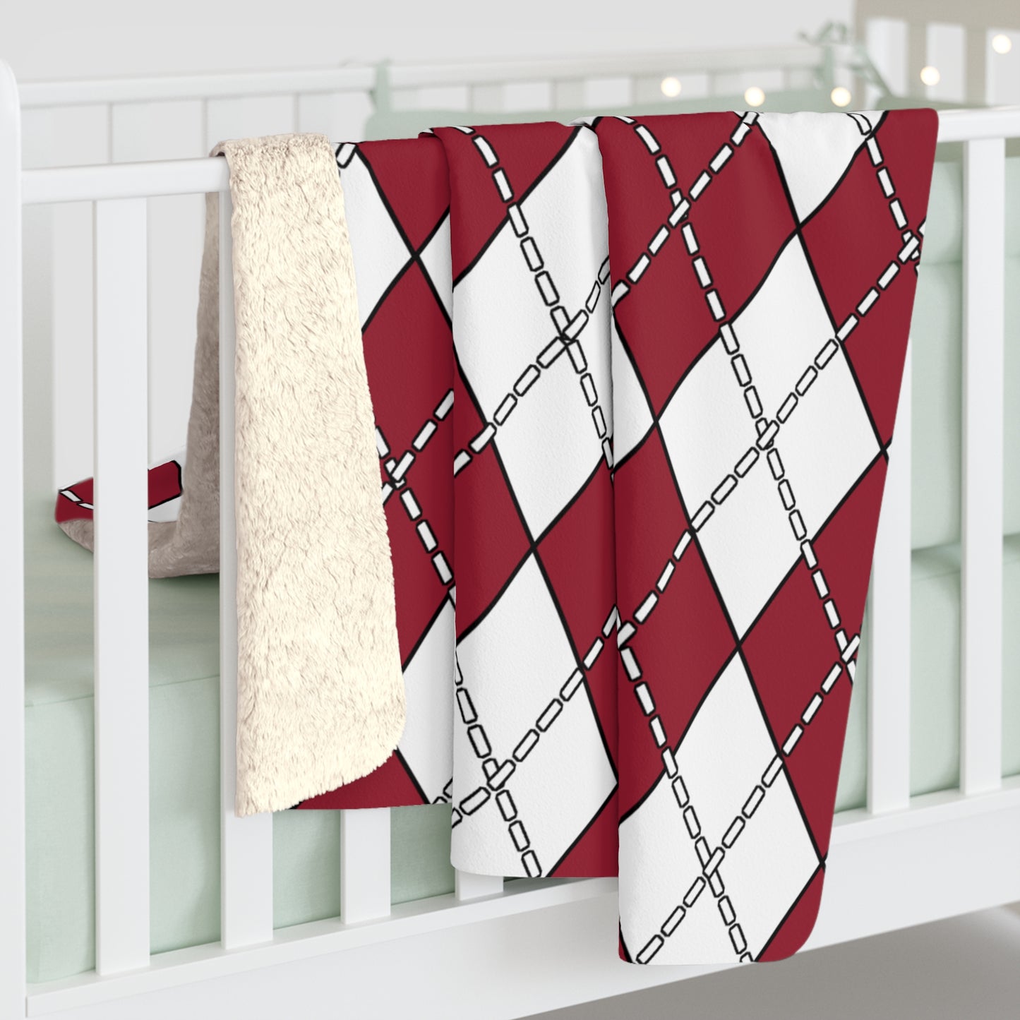 Latvia Retro Argyle Blanket Throw