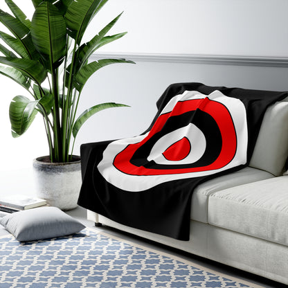 Black, White, Red Retro Target Blanket Throw
