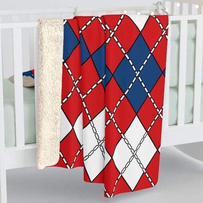 Czechia Retro Argyle Blanket Throw