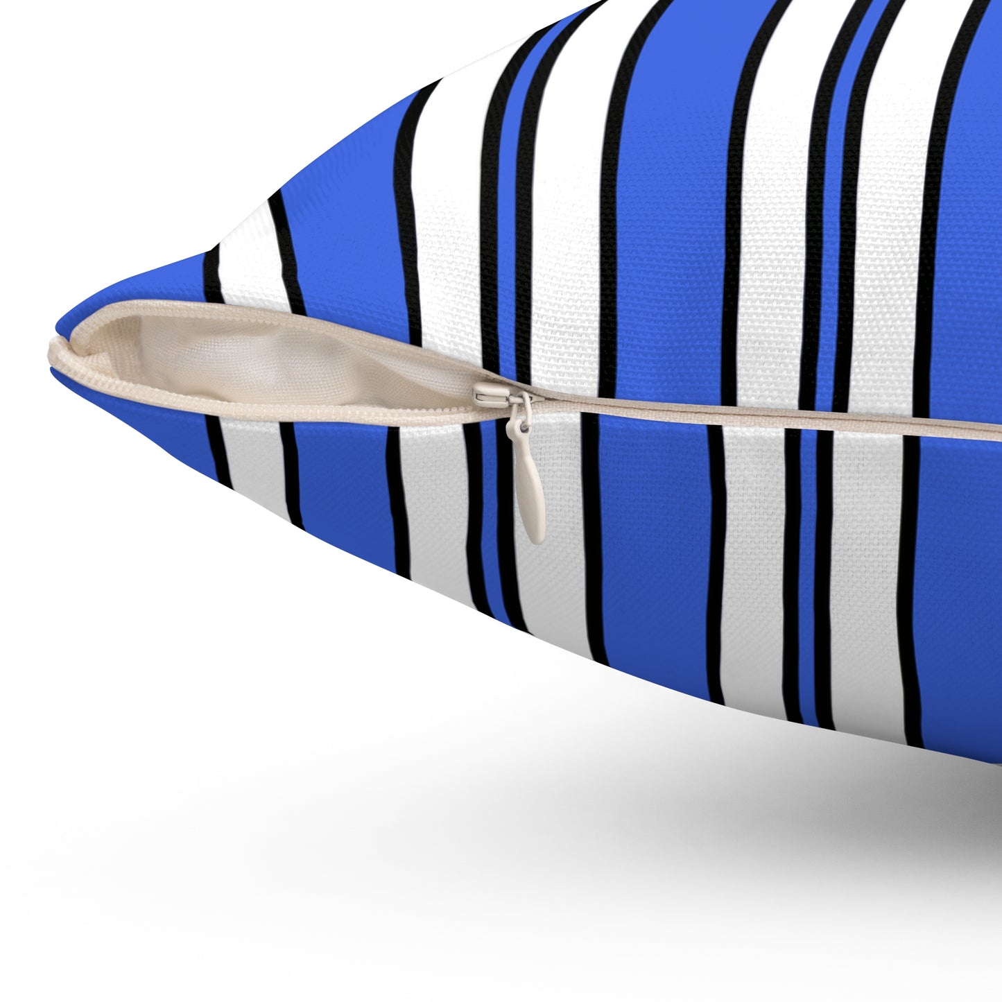 Royal Blue, White Retro Stripes Cushion Pillow