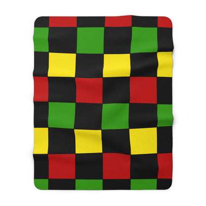 Saint Kitts And Nevis Retro Check Blanket Throw