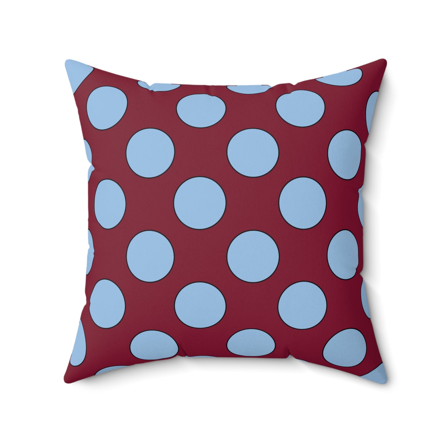 Claret, Blue Retro Polka Cushion Pillow