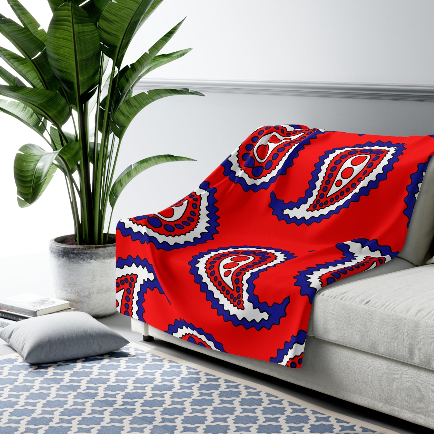 Croatia Retro Paisley Blanket Throw