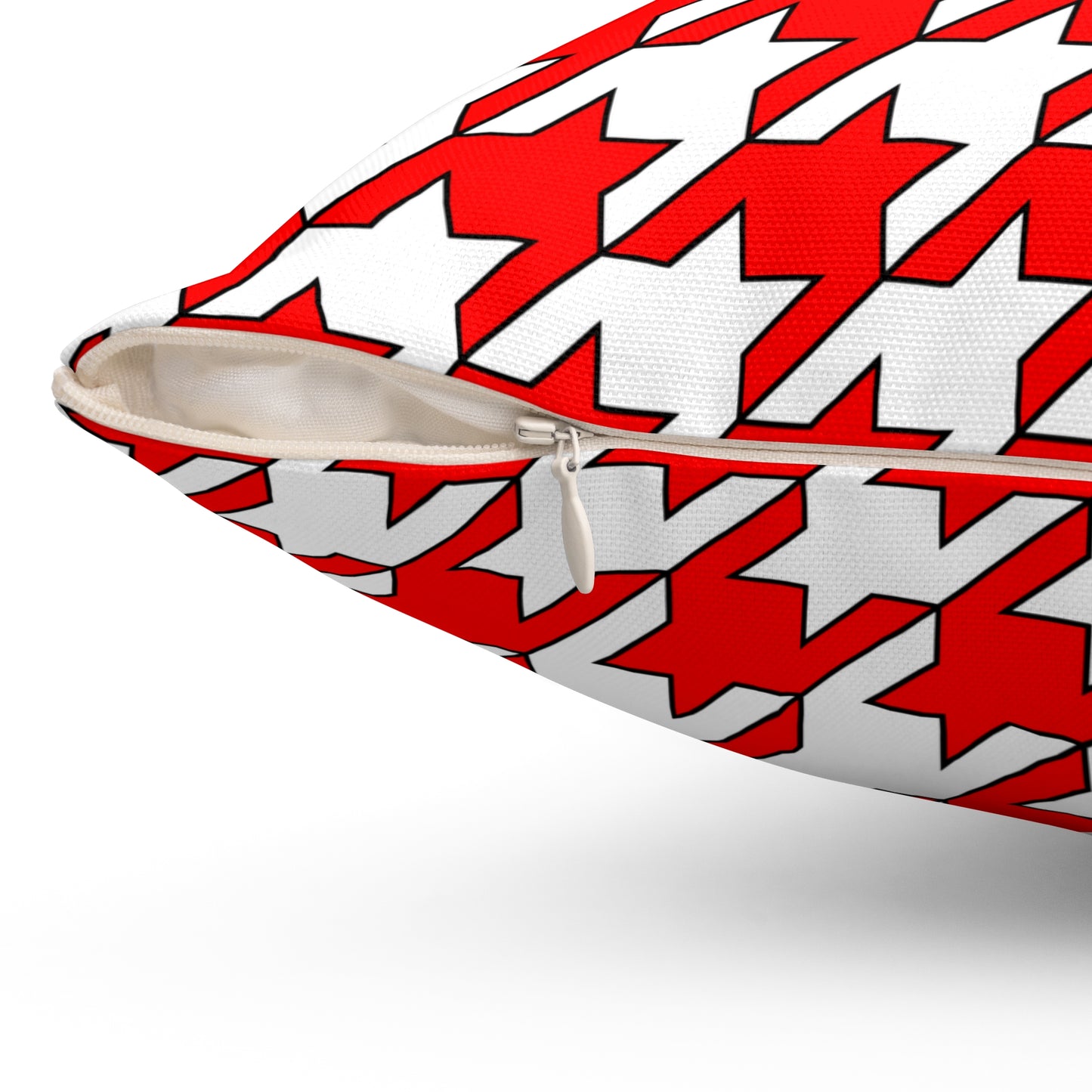 Red, White Retro Houndstooth Cushion Pillow