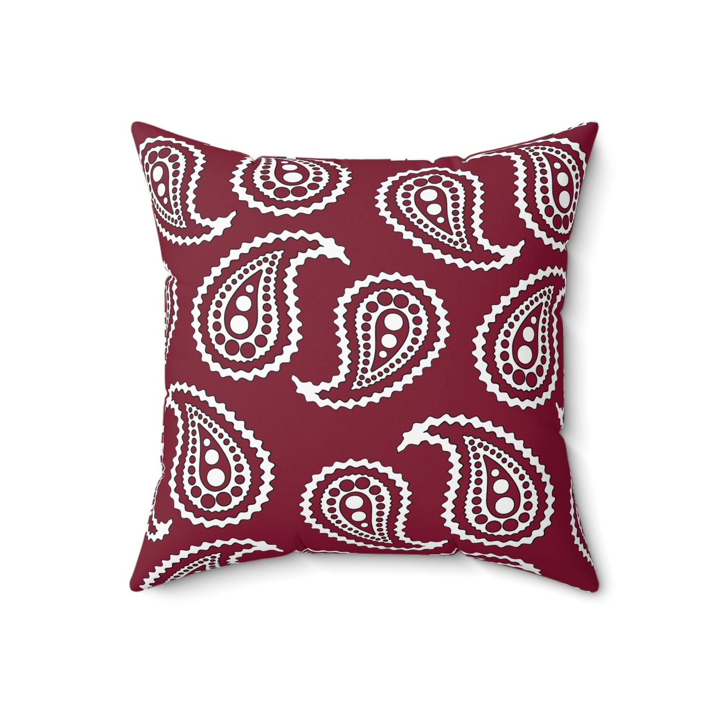 Claret, White Retro Paisley Cushion Pillow
