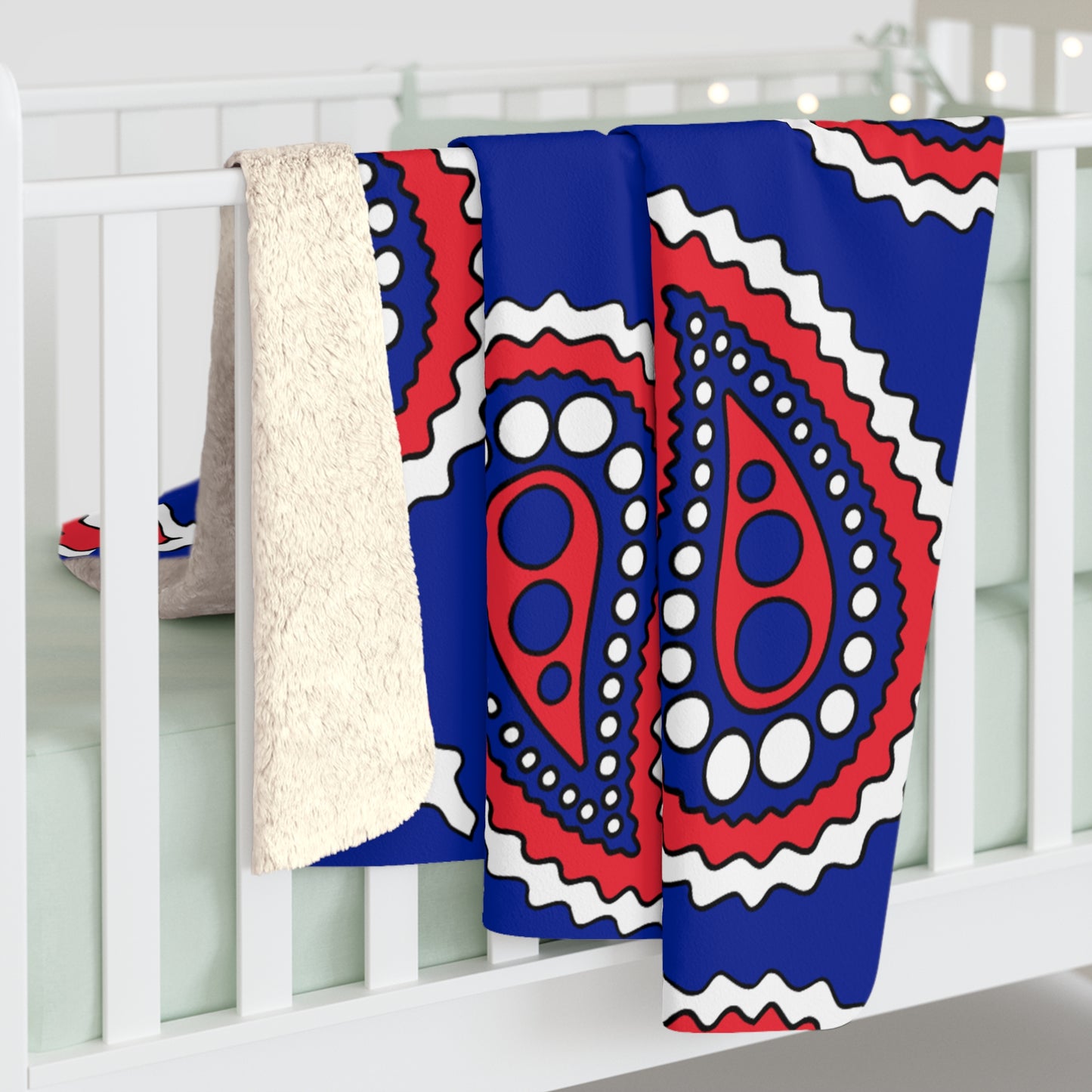 French Southern Territories Retro Paisley Blanket Throw