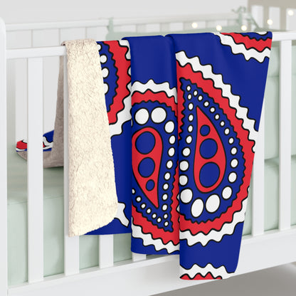 French Southern Territories Retro Paisley Blanket Throw