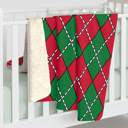 Maldives Retro Argyle Blanket Throw