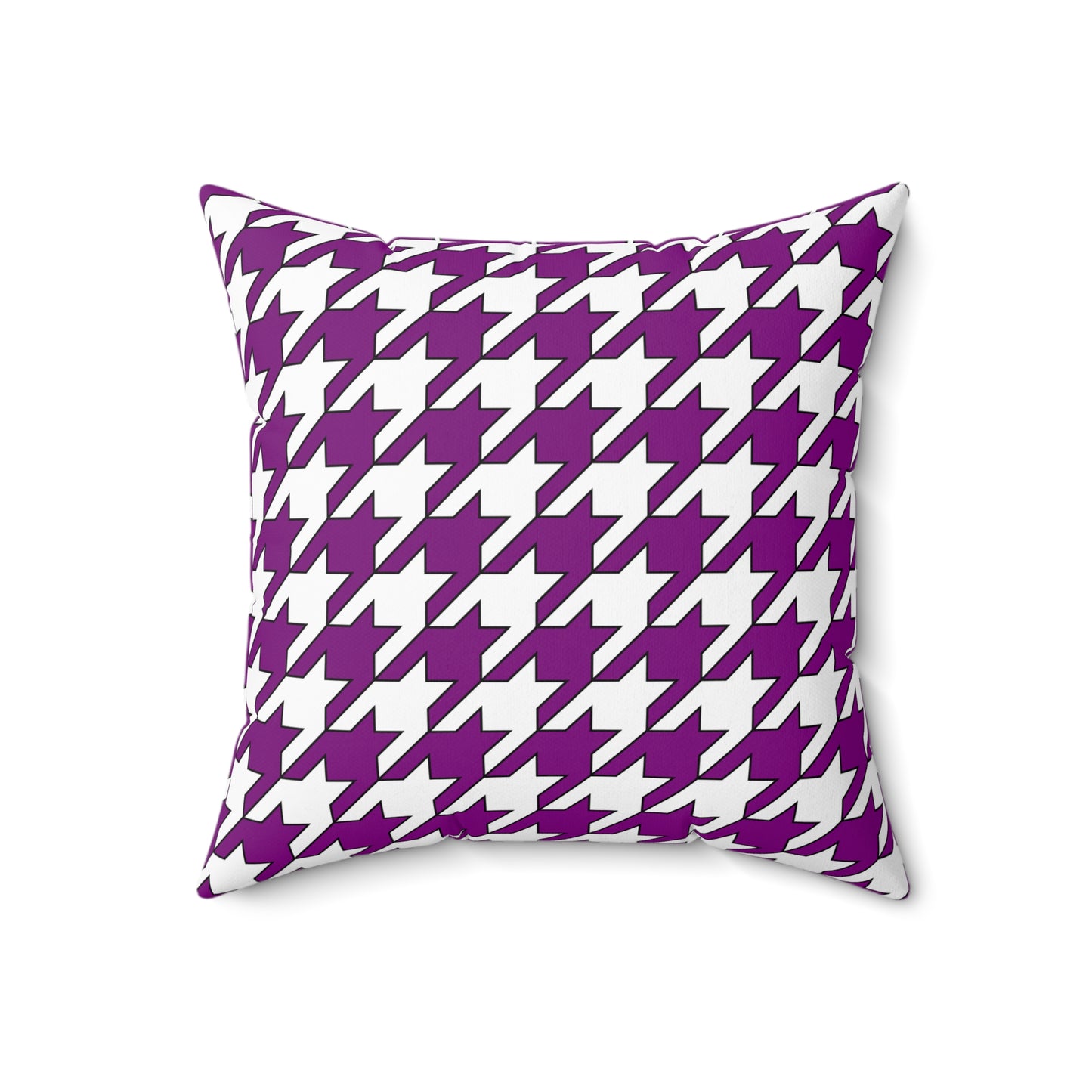 Purple, White Retro Houndstooth Cushion Pillow