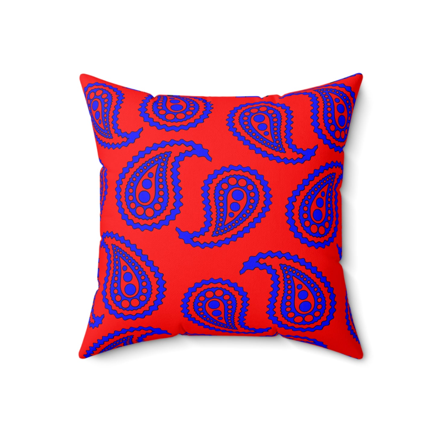 Red, Blue Retro Paisley Cushion Pillow