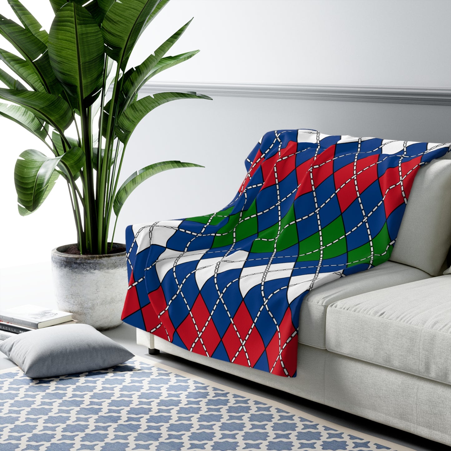 Belize Retro Argyle Blanket Throw