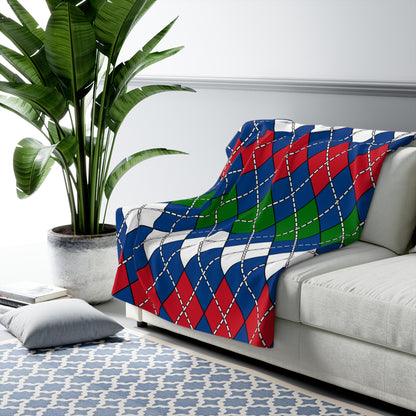 Belize Retro Argyle Blanket Throw