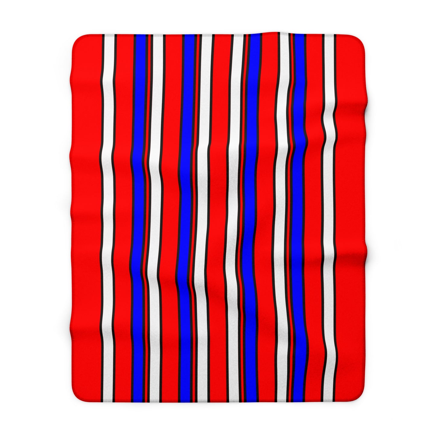 Red, White, Blue Retro Stripes Blanket Throw
