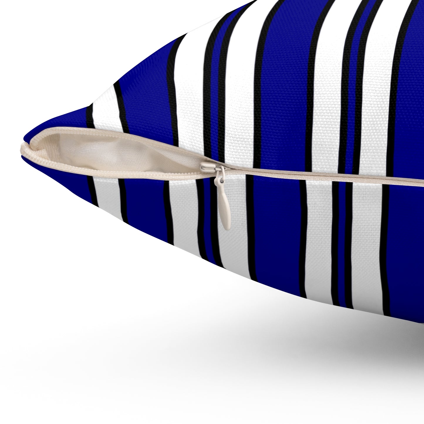Dark Blue, White Retro Stripes Cushion Pillow